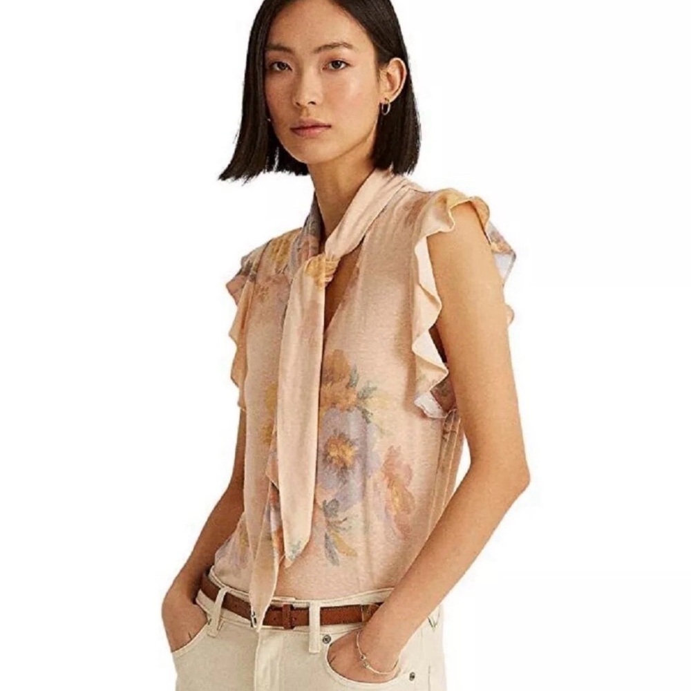Ralph Lauren Floral Blouse - Cream and Yellow